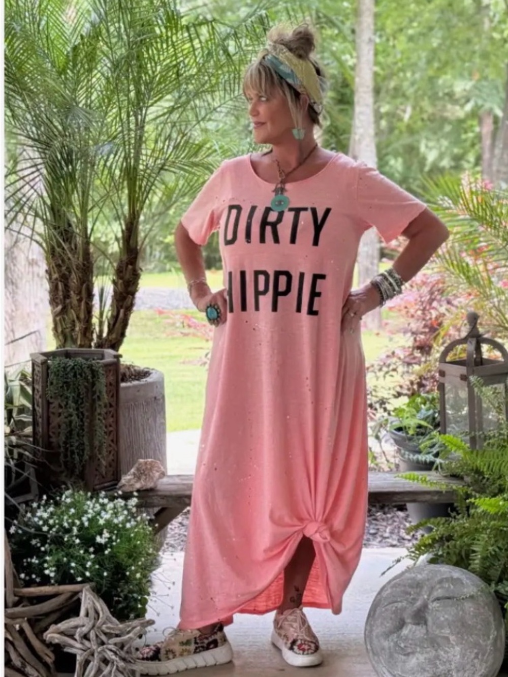 Jaded Gypsy - Dirty Hippie Dress - Vintage Coral